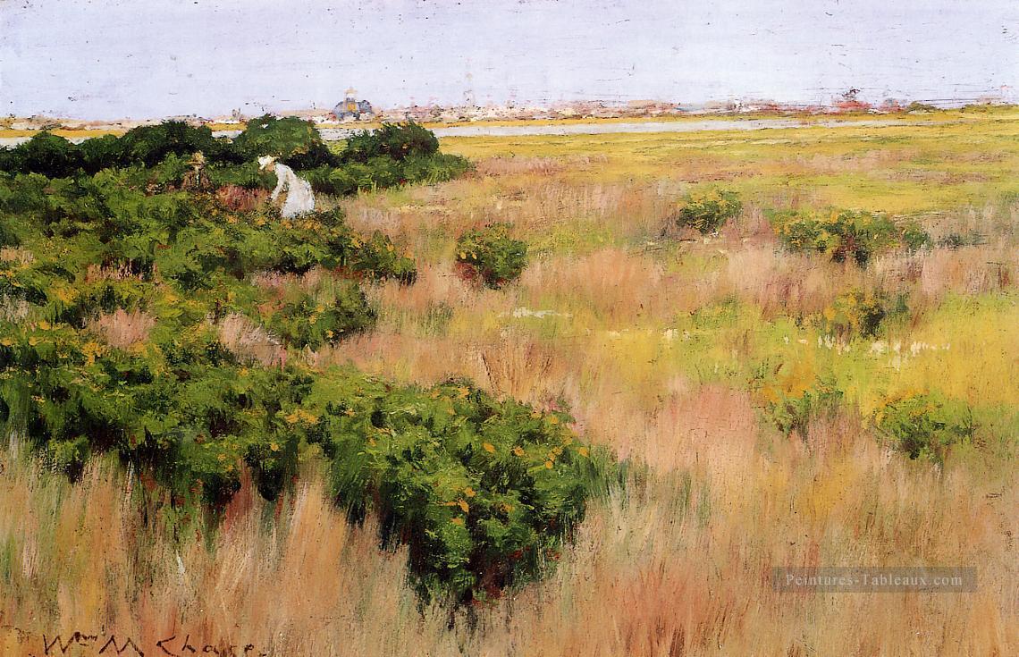 Paysage près de Coney Island William Merritt Chase Peintures à l'huile